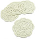 kilofly Small Crochet Cotton Lace Coasters Doilies Pack Set, 4pc, Round, 4 inch