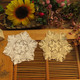 kilofly Crochet Cotton Lace Table Placemats Doilies Vase Pads, 4pc, 7 inch