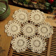 kilofly Crochet Cotton Lace Table Placemats Doilies Pack, 4pc, Blossoms, 10 inch