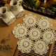 kilofly Crochet Cotton Lace Table Placemats Doilies Pack, 4pc, Blossoms, 10 inch