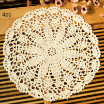 kilofly Crochet Cotton Lace Table Placemats Doilies Value Pack, 4pc, Persia