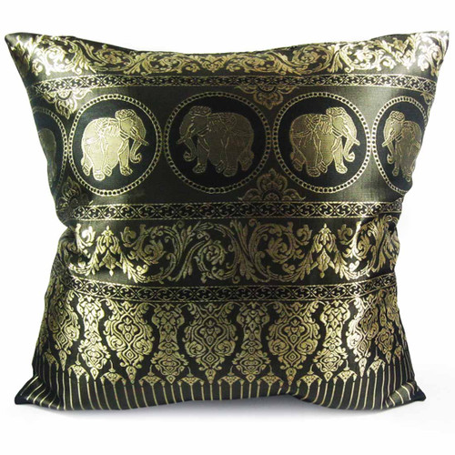 kilofly Home Decorative Throw Pillow Cover, 18" x 18", Thai Elephant, with kilofly Refrigerator Magnet