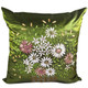 kilofly Home Decorative Throw Pillow Cover, 18" x 18", Hand Embroidery Floral, with kilofly Refrigerator Magnet