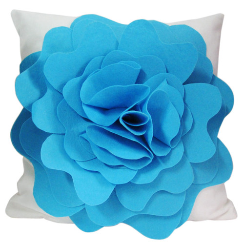 kilofly Home Decorative Throw Pillow Cover, 18" x 18", 3D Floral