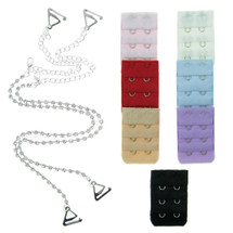 kilofly Single Rhinestone Bra Straps Pack [Set of 1 Pair + 7 Bra Back Extender]