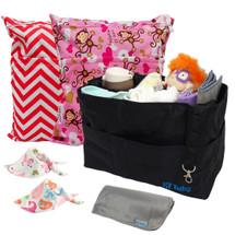 KF Baby Diaper Bag Insert Organizer + Waterproof Wet Bags Bandana Bibs Combo