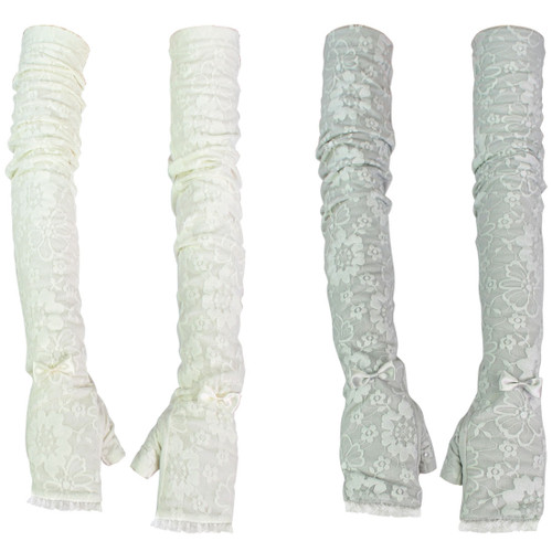 kilofly Women's Long Anti-UV Fingerless Driving Gloves, 2 Pairs + Matching Pouch