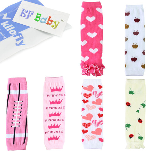 KF Baby Girls Toddler Cozy Soft Leg Warmers, Set of 6 Pairs
