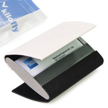 kilofly Business Card Holder - 2 Storage Slot Compartments - Garrett, PU Leather