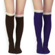 kilofly Women's Soft Lace Trim Knee-High Socks, Value Set of 2 Pairs