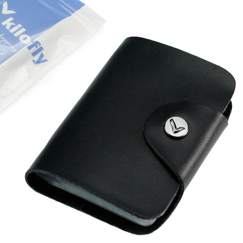 kilofly Credit Card Holder - Retro Style with 26 Card Pockets, with Mini Card