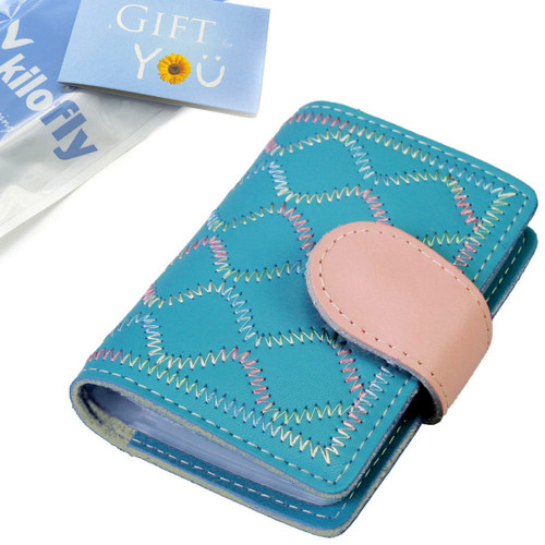 kilofly Business Credit Card Holder - Retro Book Style with 26 Card Pockets