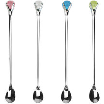 kilofly Rhinestone Party Stir Bar Spoon Value Pack, Set of 4