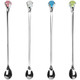 kilofly Rhinestone Party Stir Bar Spoon Value Pack, Set of 4
