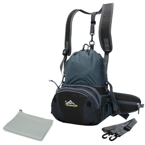 kilofly Outdoor Sports Expandable Waist Pack Backpack + Quick Dry Towel Combo