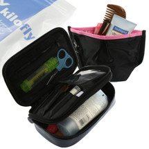 kilofly Double-Sided Cosmetic Bag Toiletry Travel Make Up Organizer [2pc Set]