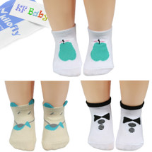 KF Baby Boys Non-Skid Cotton Socks Value Pack, 3 pairs, Infants to Toddlers