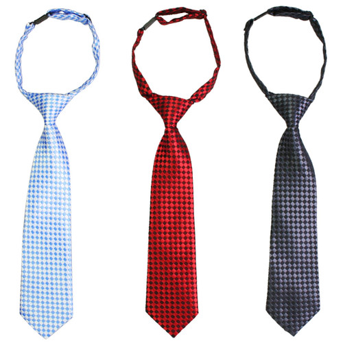 kilofly Pre-tied Adjustable Neck Strap Tie Boys Necktie Value Set of 3