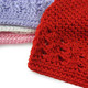 KF Baby Super Soft Crochet Beanie Hat with Assorted Flower Clip, 4 Hats + 6 Flower Clips