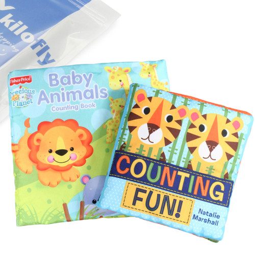KF Baby Cloth Book Value Pack [Set of 2] - Baby Animals, Counting Fun