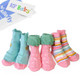 KF Baby Toddler Girls Non-Skid Soft Cotton Socks Value Pack, 3 pairs, 12 - 24 Months