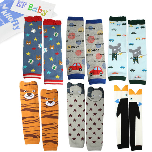 KF Baby Boys Toddler Cozy Soft Leg Warmers, Set of 6 Pairs
