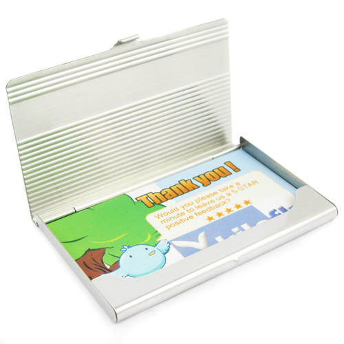 kilofly Business Card Holder - Chrome Plated - Marcus, with kilofly Mini Gift-for-You Card