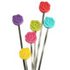 kilofly Rose Party Drink Stir Bar Swizzle Stick Value Pack [Set of 6]