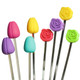 kilofly Party Drink Stir Bar Swizzle Stick Value Pack [Set of 8], Rose & Tulip