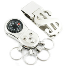 kilofly Keychain & Money Clip Set - with Compass Detachable Ring Keychain - Route 66