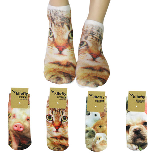 kilofly Funny Novelty Photo Socks Value Pack [Set of 4], Treasure Buddies