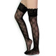 kilofly Black Fishnet Patterned Stockings Stay Up Lace Top Value Pack, Set of 2