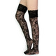 kilofly Black Fishnet Patterned Stockings Stay Up Lace Top Value Pack, Set of 2