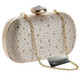 kilofly Women Clutch Handbag Purse Hard Case, Rhinestone Crystal + Money Clip