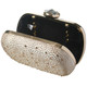 kilofly Women Clutch Handbag Purse Hard Case, Rhinestone Crystal + Money Clip