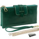 kilofly Large Capacity Genuine Leather Shoulder Bag Wristlet Wallet + Money Clip