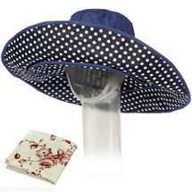 kilofly Women's 2 in 1 Large Wide Brim Anti UV Sun Bucket Hat + Handkerchief Set
