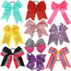 kilofly Large Ribbon Elastic Boutique Hair Bow Ties, 5" - 8" Assorted, Set of 10