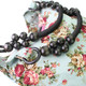 kilofly Bohemian Beaded Top Handle Cloth Handbag Shoulder Bag