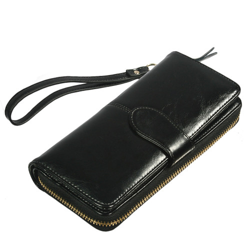 Missy K Genuine Leather Women's Wristlet Hand Wallet Credit Card Clutch Purse