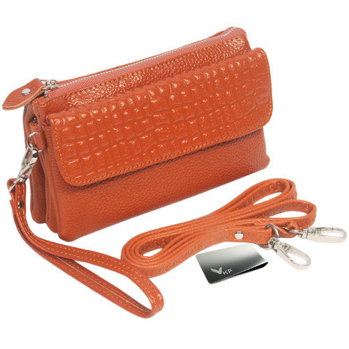 kilofly Women's Wristlet Soft Leather Clutch Handbag + kilofly Money Clip