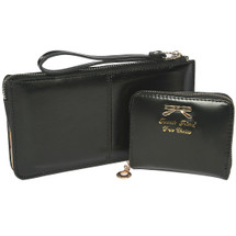 kilofly Women PU Leather Smartphone Wallet Wristlet + Zipper Coin Purse Holder