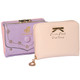 kilofly Women Faux Leather Press Button Lock Purse + Zipper Coin Purse Holder