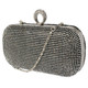 kilofly One Ring Clutch Handbag Purse Hard Case, Rhinestone Crystal + Money Clip