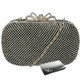 kilofly Bow Snap Clutch Handbag Purse Hard Case, Rhinestone Crystal + Money Clip