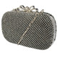 kilofly Bow Snap Clutch Handbag Purse Hard Case, Rhinestone Crystal + Money Clip