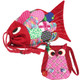 kilofly Colorful Fish Drawstring Crossbody Bag + Owl Coin Purse Pouch Set, Small