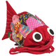 kilofly Colorful Fish Drawstring Crossbody Bag + Owl Coin Purse Pouch Set, Small