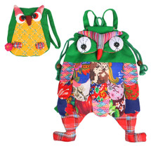 kilofly Colorful Owl Drawstring Backpack Bag + Coin Purse Pouch Combo Set