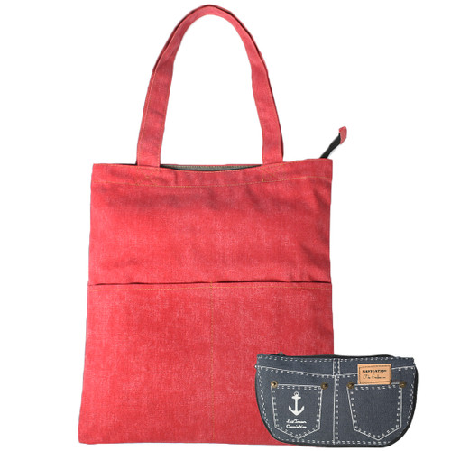 kilofly Womens Casual Shoulder Bag Tote Handbag + Canvas Pen Organizer Case Set
